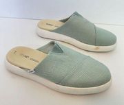 Toms Alpargata Mallow Mules Light Blue Green Slip On Shoes Size 9