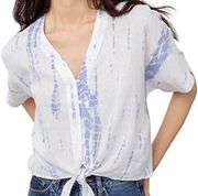 Rails XS Cloud Tie Dye Linen Blend Blouse