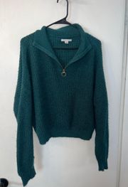 green Half Zip Sweater 