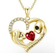 Disney Jack Skellington & Sally Heart Necklace Gold Nightmare Before Christmas