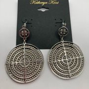 New Women’s Katheryn Kent Silver Target Statement Dangle Earrings