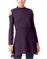 Purple Cold Shoulder Tunic Dress