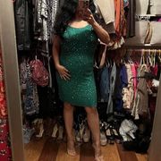 Green Beaded Sequin Gown By Sean Collection