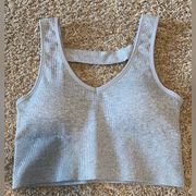 90 degree v-reck gray padded crop tank top