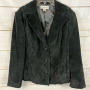 Women’s Preston & York Black Suede Blazer Jacket Size Medium