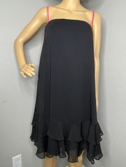 New York Black Spaghetti Strap or Strapless Shift Dress Size 10