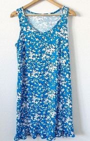 Draper James Ruffle Nightie Blue Shadow Floral Dress