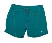 Mountain Hardwear 100% Nylon Hunter Green Long Inseam Tie Waist Shorts Size 8