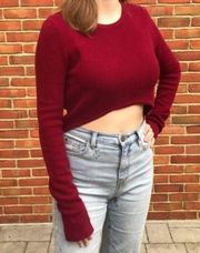 Red Urban Outfitters  Cropped Ribbed Knit Sweater