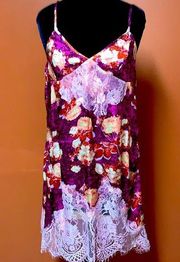 🆕 NWT Free People “Sunfade”Slip/Dress Floral Lace Detail Size Small 2-4-6