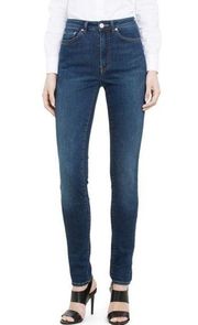 Acne Studios Womens Needle Relax Skinny Jeans Blue Size 25 Mid Rise Medium Wash