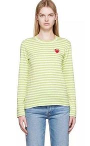 COMME DES GARÇONS PLAY Striped Long-Sleeve T-Shirt Tee Top $140 XS