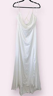 Lulus Lulu’s Destined Romance Satin Cowl Neck Dress Large