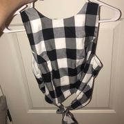 Sugar lips black and white gingham crop top small