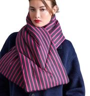 Anthropologie x Maeve Striped Puffer Scarf Wrap