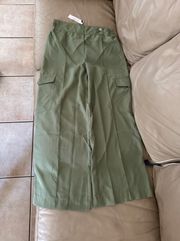 Anthropologie RD & Koko olive green cargo wide leg trousers