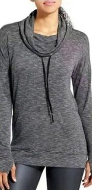 Athleta Studio Cowl Sweatshirt Charcoal Heather Women’s Size M