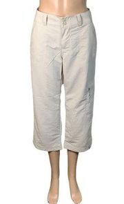 Royal Robbins Womens Hiking Outdoor Crop Capri Pants Tan Beige Size 6 EUC