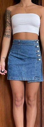 Vintage  by Gene Montesano Denim Skirt 80s 90s Boho Festival