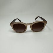 Fossil Women's FOS 2060/S Faux Wood Hands Round Lens Sunglasses Brown Tan