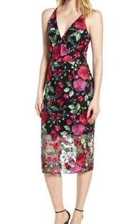 NWT  Aurora Sleeveless Floral Embroidered Midi Dress Sz XS