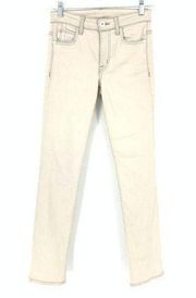 Helmut Lang Womens Size 24 Ankle Skinny Jeans Light Tan Gray Wash Denim Stretch