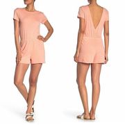 Alternative Apparel Romper Small S Peach White Polkadot Summer Casual Playsuit