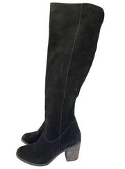 Diba True CINNA Full 18” shaft black suede tall knee high boots Size 8