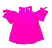 Hot Pink Cold Shoulder Blouse d