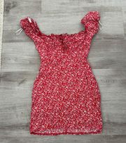 Corinna mini red floral peplum dress