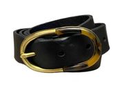 Fossil Double D Black Leather Belt Size Large