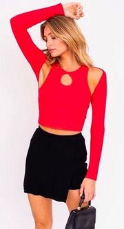 Red Cut Out Top