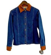 Mountain lake, casuals denim button up shirt, women M