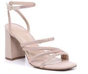 Cadene Sandal Block Heel Square Toe Tan Peach size Women’s 7 1/2