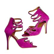 Colin Stuart Sandals Womens Size 9 Purple Leather Open Toe Strappy Heels