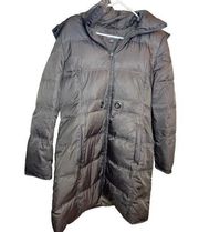 Kenneth Cole Reaction Womens Brown Puffer Jacket Size Large Duckdown