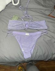 NWT H&M sparkle purple bikini