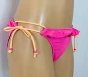 Victoria's Secret Neon Pink and Orange Bikini Bottoms Size Small