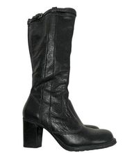 WIDE SHAFT NATURALIZER DAMARIS LEATHER CHIC KNEE HIGH BOOTS 7.5 BLACK