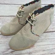 TOMS Suede Dessert Wedges in Whisper Size 9.5