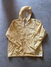 Womens Jacket Hood Cinch Waist Yellow