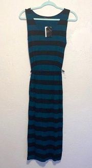 NEW Atmosphere Striped Maxi Dress, Green-Black, Women M/ 8