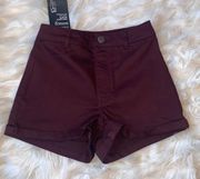 H&M Divided Burgundy Denim Jean Shorts Size 2 NWT