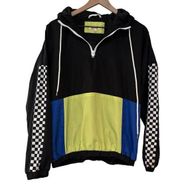 Women’s Stella Tweed black white check hooded windbreaker jacket