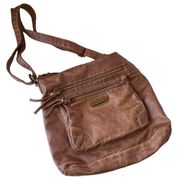 STONE MOUNTAIN USA Shoulder Bag Purse Brown Adjustable Strap Faux Leather