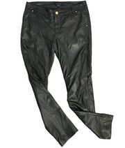 Marciano Guess Lamb Leather Low Rise Pants 4 Black Lined Skinny Pockets Soft