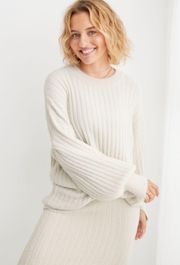 Oversized Buttercream Crewneck Pullover Sweater