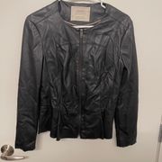 Basic Faux Leather Black Jacket