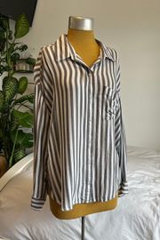 striped viscose oversized button up shirt