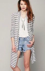 Free People Forget Me Not Striped Duster Size Small